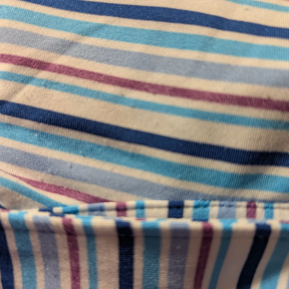 Peter Millar XL 'Summer Comfort' Polo Short Sleeve Blue Stripe - Some Pilling - Picture 16 of 16